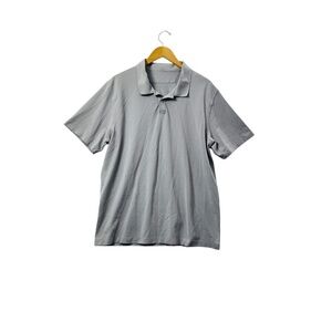 Lululemon Mens Polo Pique Short Sleeve Grey Athletic Performance Casual Sz XXL